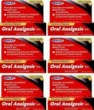 6 PACKS- IODENT - MAXIMUM STRENGTH ORAL-A-GEL, BENZOCAINE 20%-Compare to Orajel!