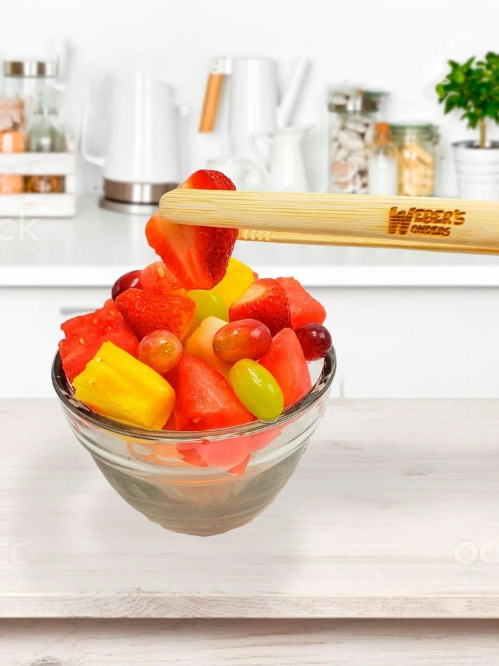 Set Of 2 Reusable Bamboo Toast Tongs - Wooden Toaster Tongs For Cooking Kitchen - Image 4 of 4