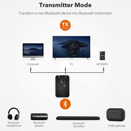 2-in-1 Wireless Bluetooth Transmitter & Receiver Adapter for Car Stereo Audio - Picture 12 of 12