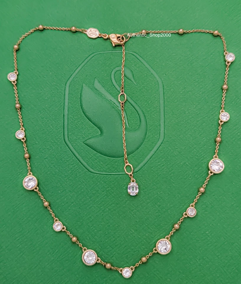 NUEVO 100% SWAROVSKI Oro Blanco Cristales Cuentas Esparcido Imber Collar 5680090