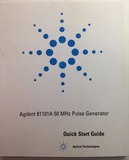 Agilent 81101A 50Mhz Pulse Generator Quick Start Guide P/N 81101-91020