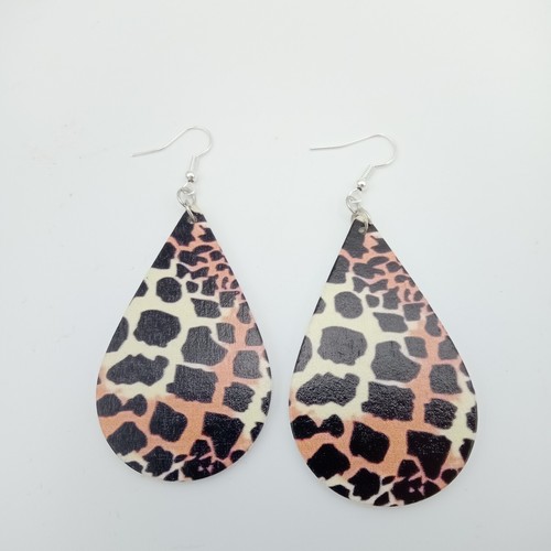 Leopard Earrings CHOOSE Colour Leopard Giraffe etc Big cat print Boho Fashion UK - Picture 45 of 55