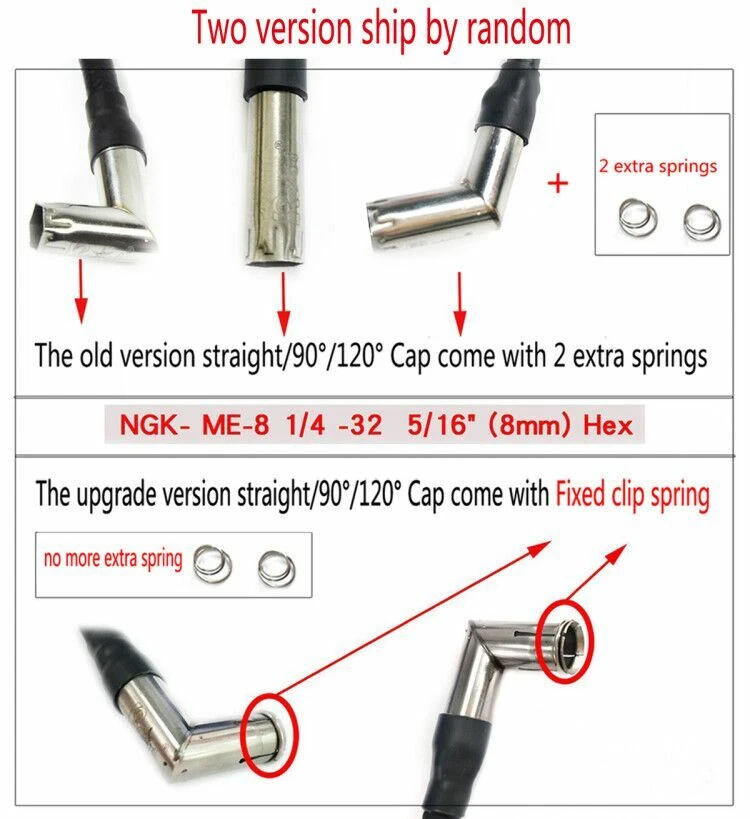 Spark plug caps and boots for 1/4-32 KIT 90degree 1/4-32 ME8 Spark Plug Kits - Image 2 of 2