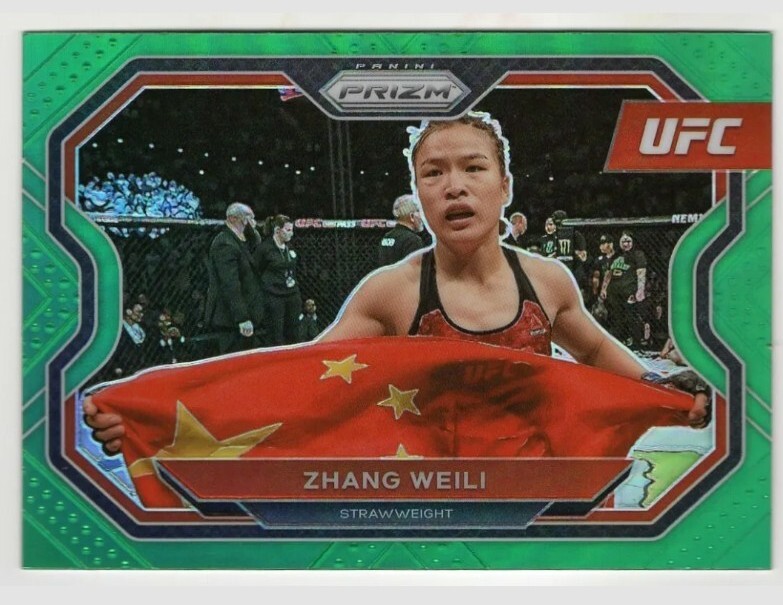 2021 PANINI Prizm UFC Zhang Weili Prizm Green Refractor Debut Edition Champion
