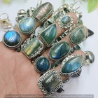 100% Natural Blue Gemstone 925 Sterling Silver Plated Wholesale Lot Rings Gifts