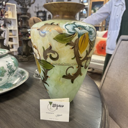 Vintage Italian Glass Gipar Collection Vase ~ Handpainted By Sylvia - Picture 8 of 9