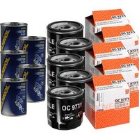 5X Original Mahle / Knecht ÖLfilter OC 977/1 + 5X SCT Motor Flush MotorspüLung