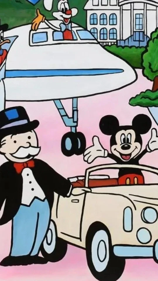 Pintura rara firmada Alec Monopoly acrílico sobre lienzo Foto 2 de 4