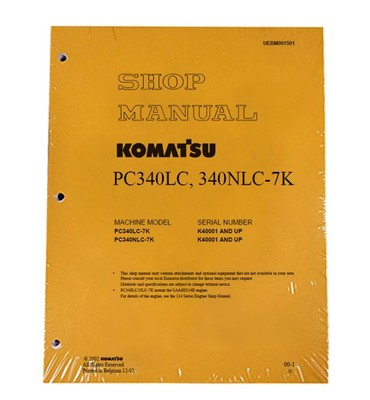 Komatsu PC340LC-7K, PC340NLC-7K Shop Repair Service Manual - Part # UEBD001501