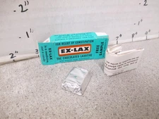 EX-LAX 1950s free sample size chocolate laxative box candy paper constipation