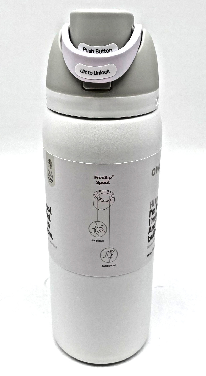 Owala 32oz Insulated Stainless Steel Water Bottle Shy Marshmallow (White)