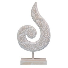 Flamme Flammen Skulptur Zeichen Figur Deko Holz auf Sockel mittel ca.50 cm 
