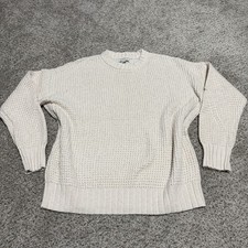 American Eagle Women  s Cream Oversized Chunky Knit Pullover Sweater Size XS
