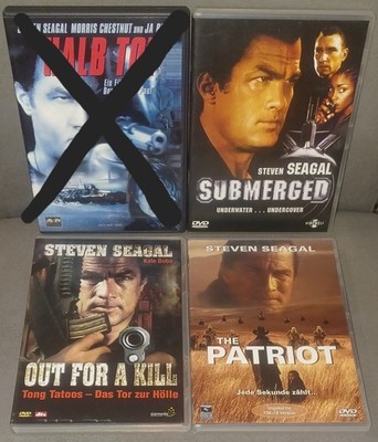 3x STEVEN SEAGAL (UNCUT) ...  THE PATRIOT + SUBMERGED + OUT FOR A KILL ... FSK18
