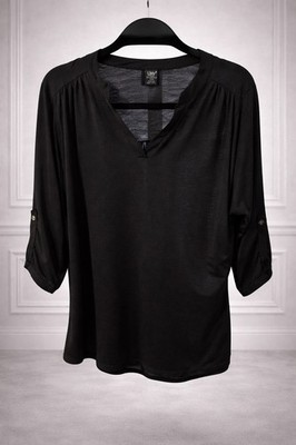 Croft & Barrow Womens Black Blouse Xtra Large