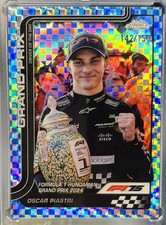 2025 Topps Chrome F1 Oscar Piastri #134 Blue Checkered Flag Refractor /150
