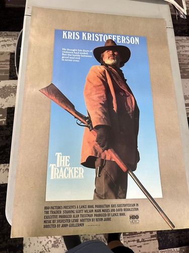 The Tracker Poster - 1988 Video Store Promo - Kris Kristofferson HBO Western