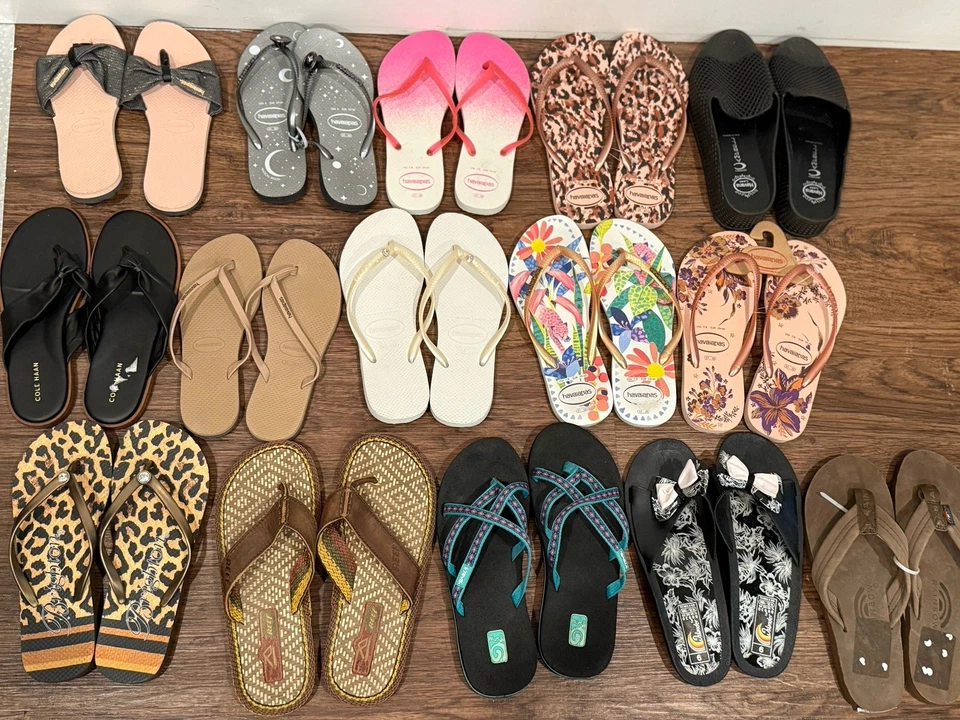 Lote 15 chanclas para mujer Havaianas Cole Haan Brighton Reef revendedor a granel Foto 2 de 4