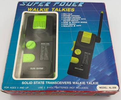 Vintage Super Power Walkie Talkies NOS Sealed / MORSE CODE Send Recieve Sound
