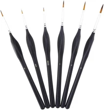 Small Paint Miniature Brushes Fine Tip 6Pc Paintbrushes Set for Model Craft Warh