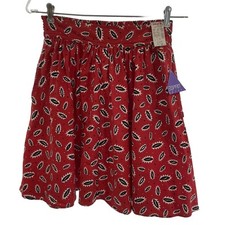Vintage Dead stock Esprit Teens Red Graphic Print Skirt 7/8 80  s, New With Tags.