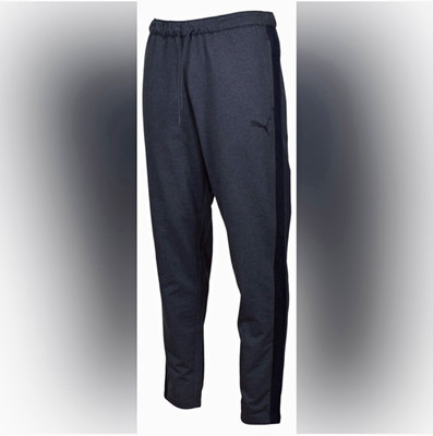 New PUMA Men's Gray Jogger Pants Size L Regular Drawstring Pockets Gym Training