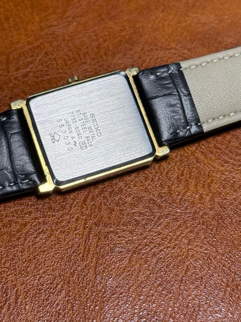 Seiko Dolce Rectangular Watch 1985 Dark Gray Roma… - image 8