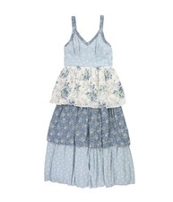American Eagle Womens Strappy Tiered Midi Dress, Blue, Small