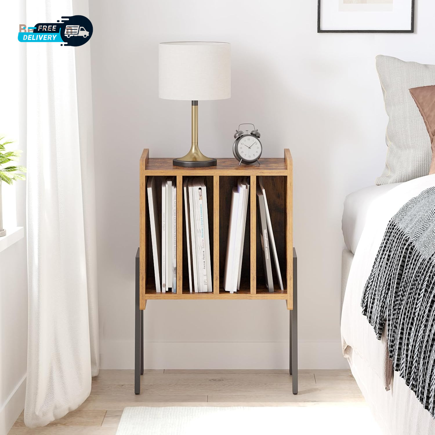 Record Player Stand  Record Storage Table  End Table with Vinyl Holder Display