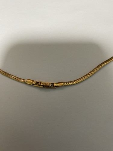 Korea V Pendant Necklace with 11 CZ Center Gold Tone Approx 16” Long - Picture 5 of 7
