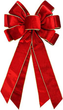 Christmas Wreath Bow for Front Door Decor, 20 X 11 Inches Large Xmas Farmhouse B