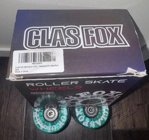 CLAS FOX 78A Indoor or Outdoor 65x35mm Quad Roller Skate Wheels 8 Pcs Sea Blue