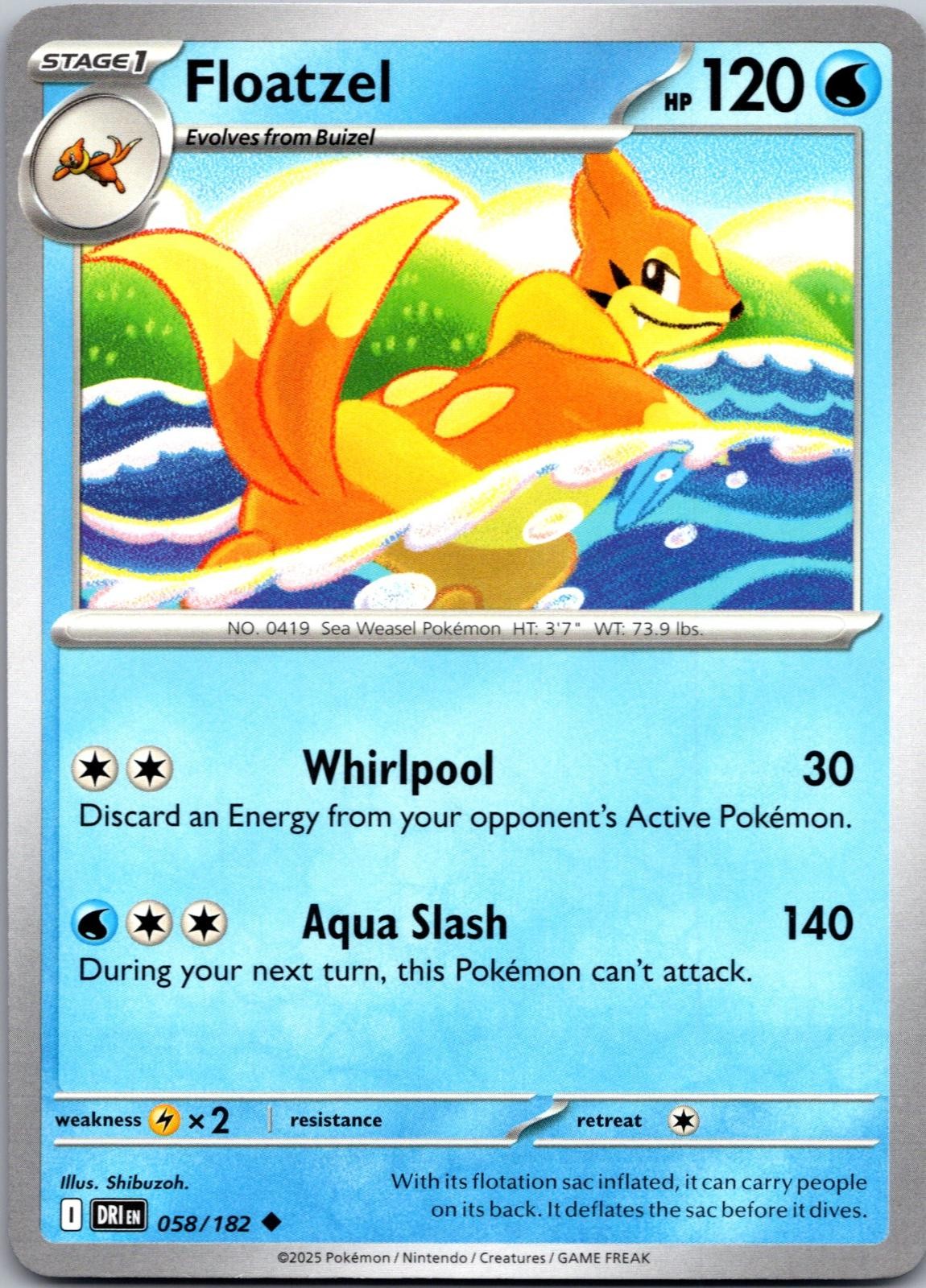 Desinad Rivals Floatzel Destined Rivals 058/182 NM Pokemon | eBay