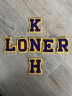 Vintage Chenille Letters For Varsity Jacket NEW Retro ELKHORN Purple Gold 3.5” — photo 3