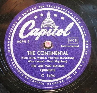 Art Van Damme 78 RPM / The Continental  & I`ll Be There With ...(695-0725-AN)