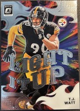 2025 Donruss Optic Light it Up TJ Watt #13 Pittsburgh Steelers Card!