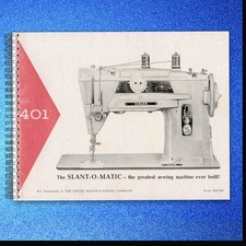 SINGER 401 SLANT-O-MATIC SEWING MACHINE User Manual Instructions - WIRE Binding