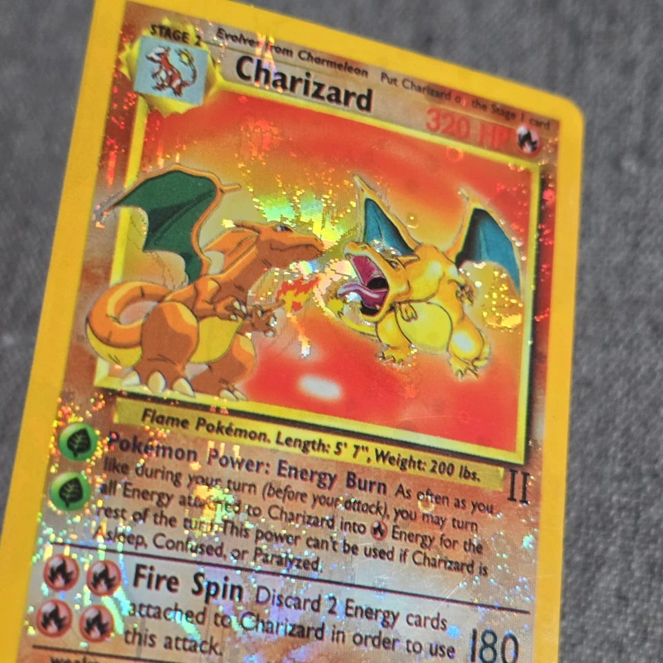 Charizard HOLO Roman Numerals Base Set Vintage PRISM Vending Golden STICKER 90s - Image 3 of 4