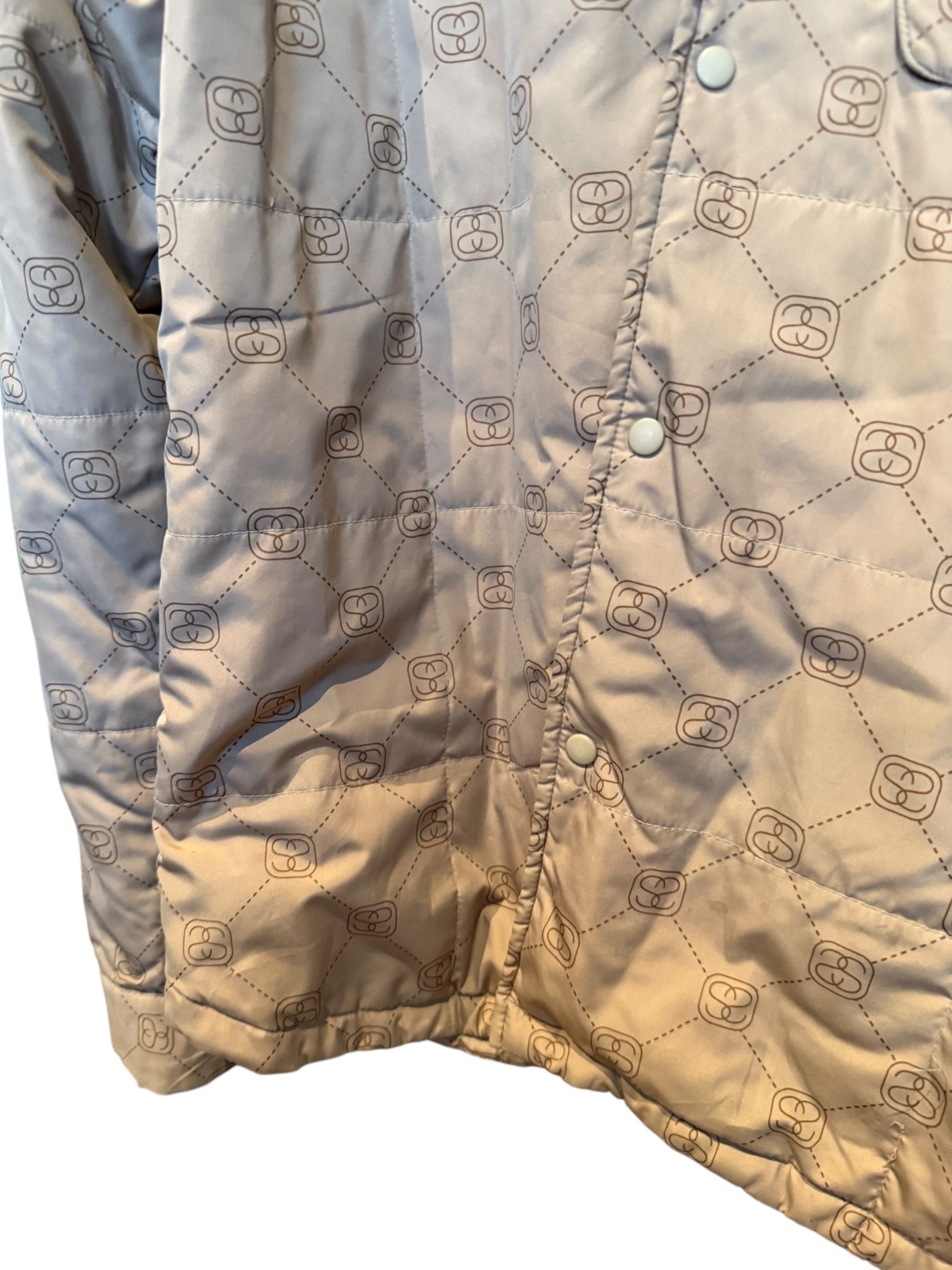 Vintage 1990s Stussy Mono Button Down Puffer Jacket XL thumbnail 5
