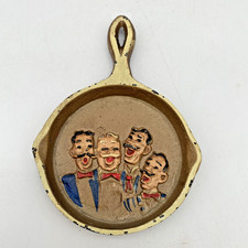 Rare Americana Barbershop Quartet Miniature Cast Iron Skillet Men’s Group Singer
