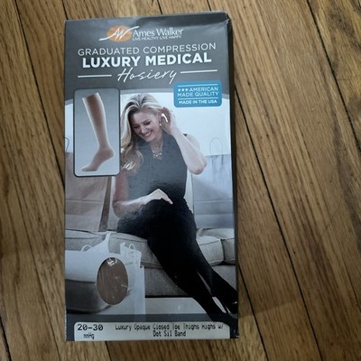 Ames Walker Thigh High 20-30 mmHg Firm Stocking Beige XL Compression Closed Toe