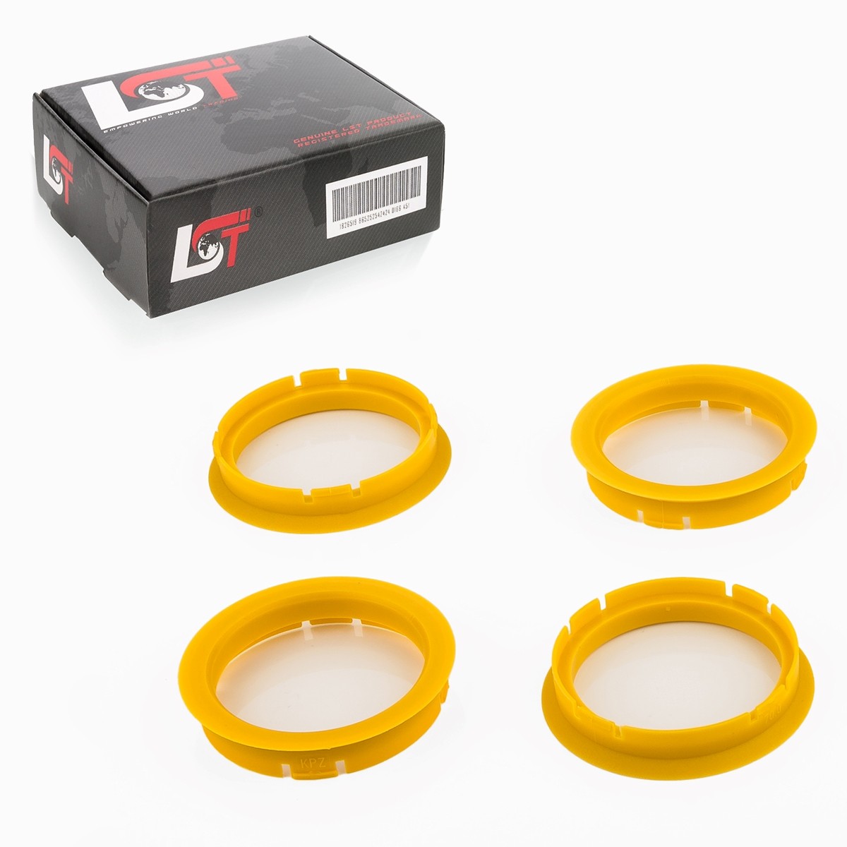 4x Distance Rings Centering Yellow Alloy Wheels Ø 70,0 MM - Ø 60,1 for Vauxhall