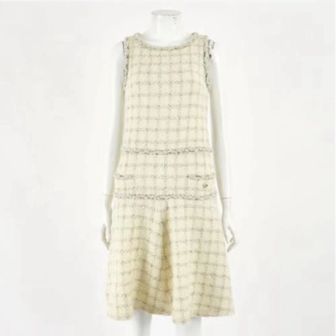 Chanel — CHANEL Ivory White Dress Size 34 S Elegant Designer Women's Dress SR2154