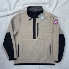 Canada Goose Renfrew Fleece Light Tan Zip Pullover Jacket  - New - Authentic