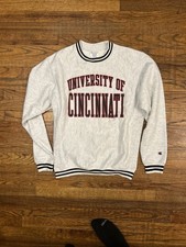 VTG Champion Mens Gray Cincinnati Bearcats Reverse Weave Pullover Sweatshirt Med