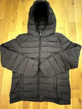 PULL & BEAR Full Zip Puffer Jacket Black With...