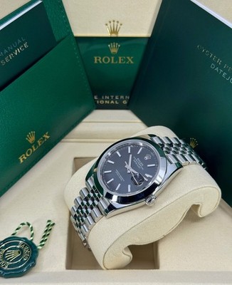 Unworn 2026 Rolex Datejust 41mm, Stainless Steel, Black, Jubilee