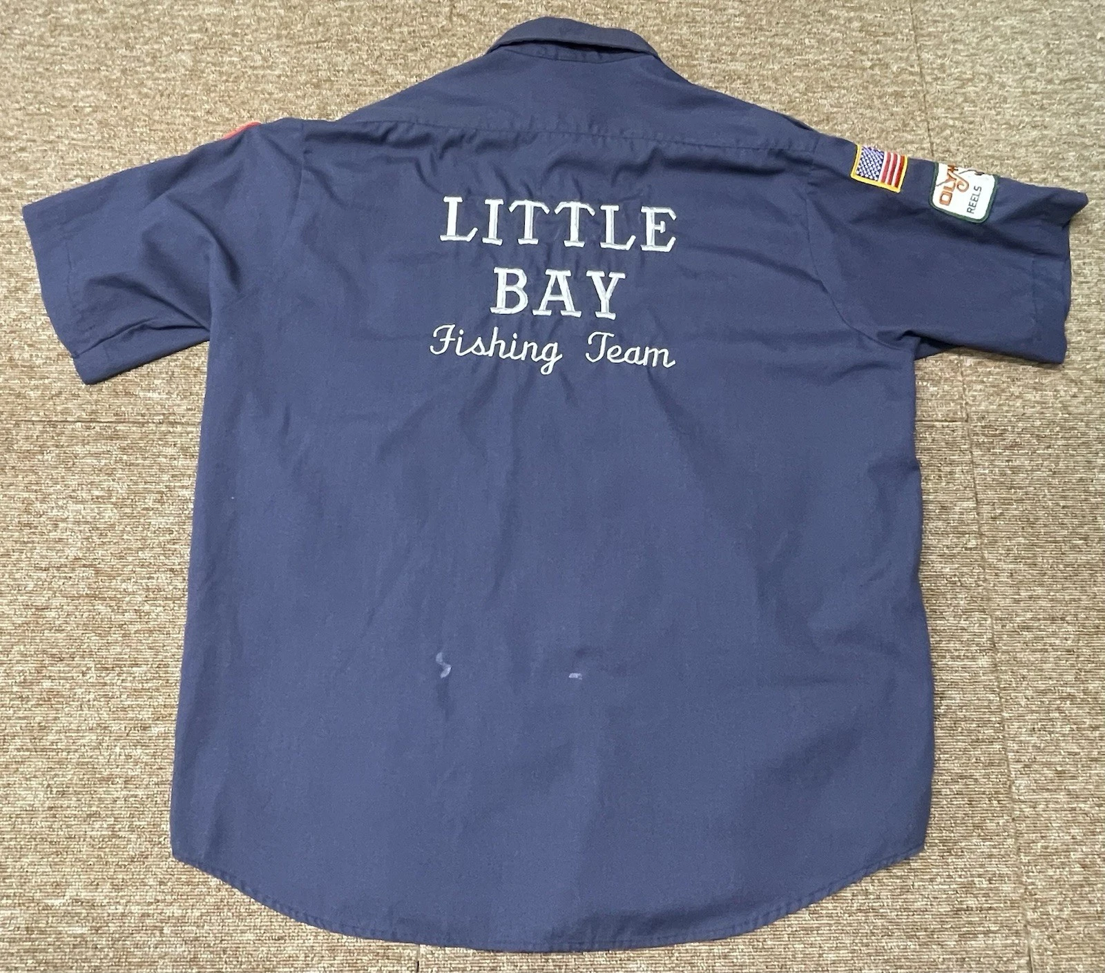 Vtg King Louie Masters Walleye Circuit Fishing Shirt Little Bay De Noc Team XL