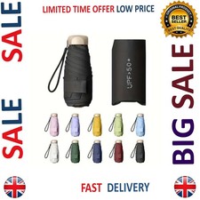 Portable Mini Umbrella UV Block Rain Sun Shade Parasol Lightweight Folding, UK