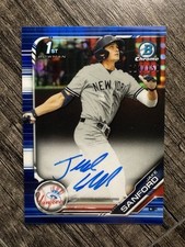 2019 Bowman Chrome Draft Auto Blue #CDAJSA Jake Sanford #/150 New York Yankees